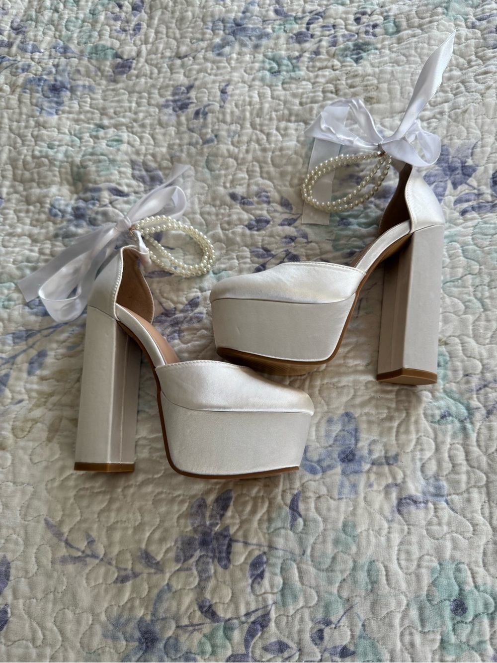 Platform Pearl Ankle-Strap High Heel   very Sabrina Carpenter!